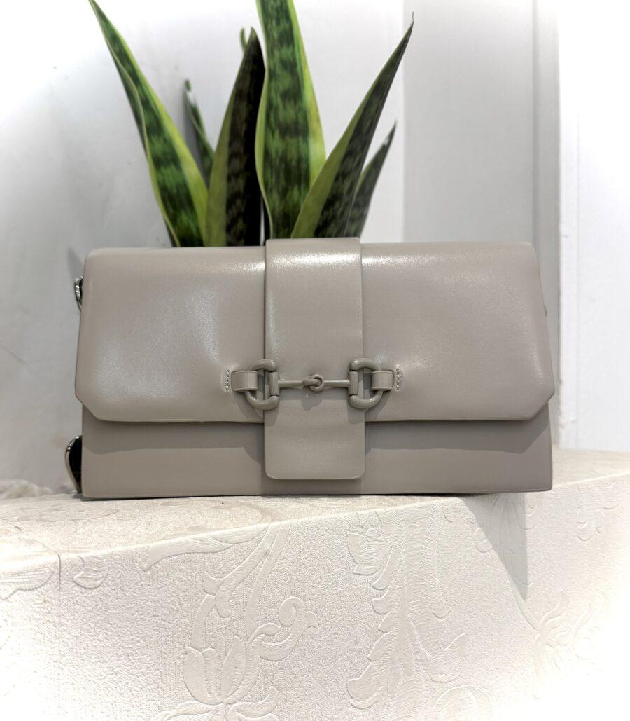 GREY HAND BAG WITH DETACHABLE STRAP