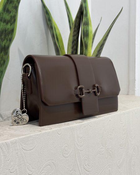 BROWN HAND BAG WITH DETACHABLE STRAPS