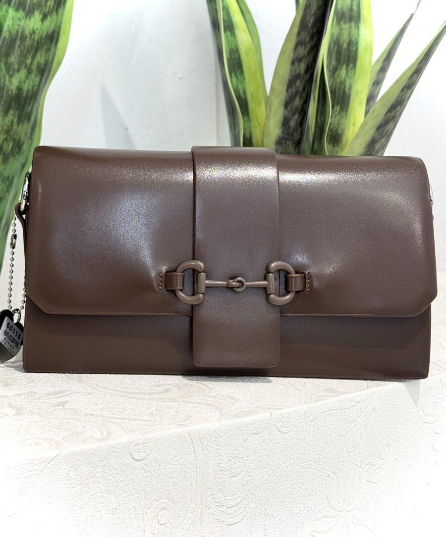 BROWN HAND BAG WITH DETACHABLE STRAPS