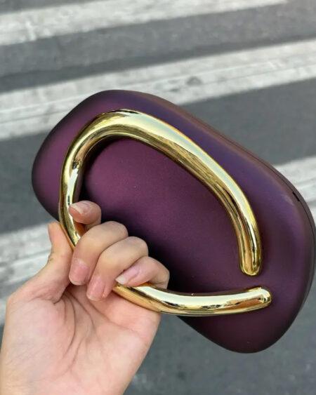 PURPLE CLUTCH WITH DETACHABLE STRAP