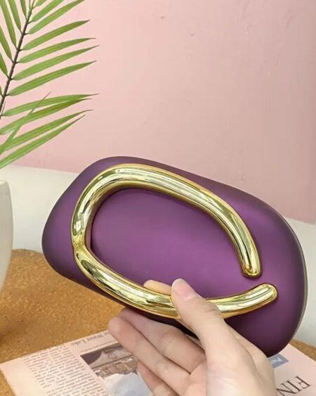 PURPLE CLUTCH WITH DETACHABLE STRAP