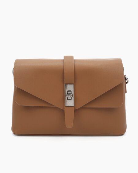 CARAMEL HANDBAG WITH DETACHABLE STRAP
