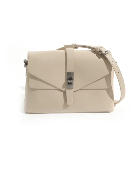 CREAM HANDBAG WITH DETACHABLE STRAP