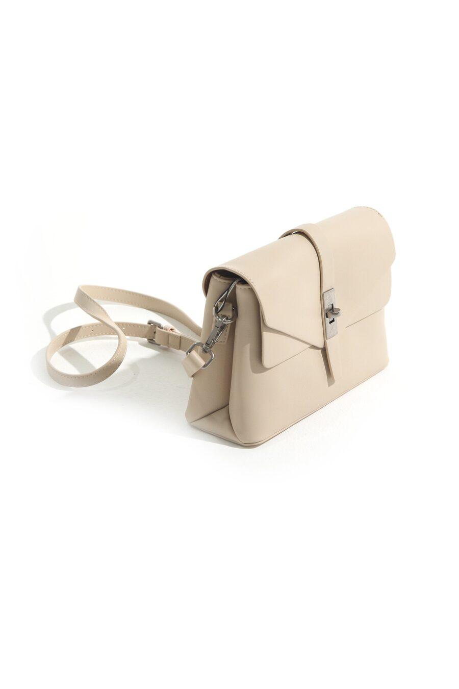 CREAM HANDBAG WITH DETACHABLE STRAP