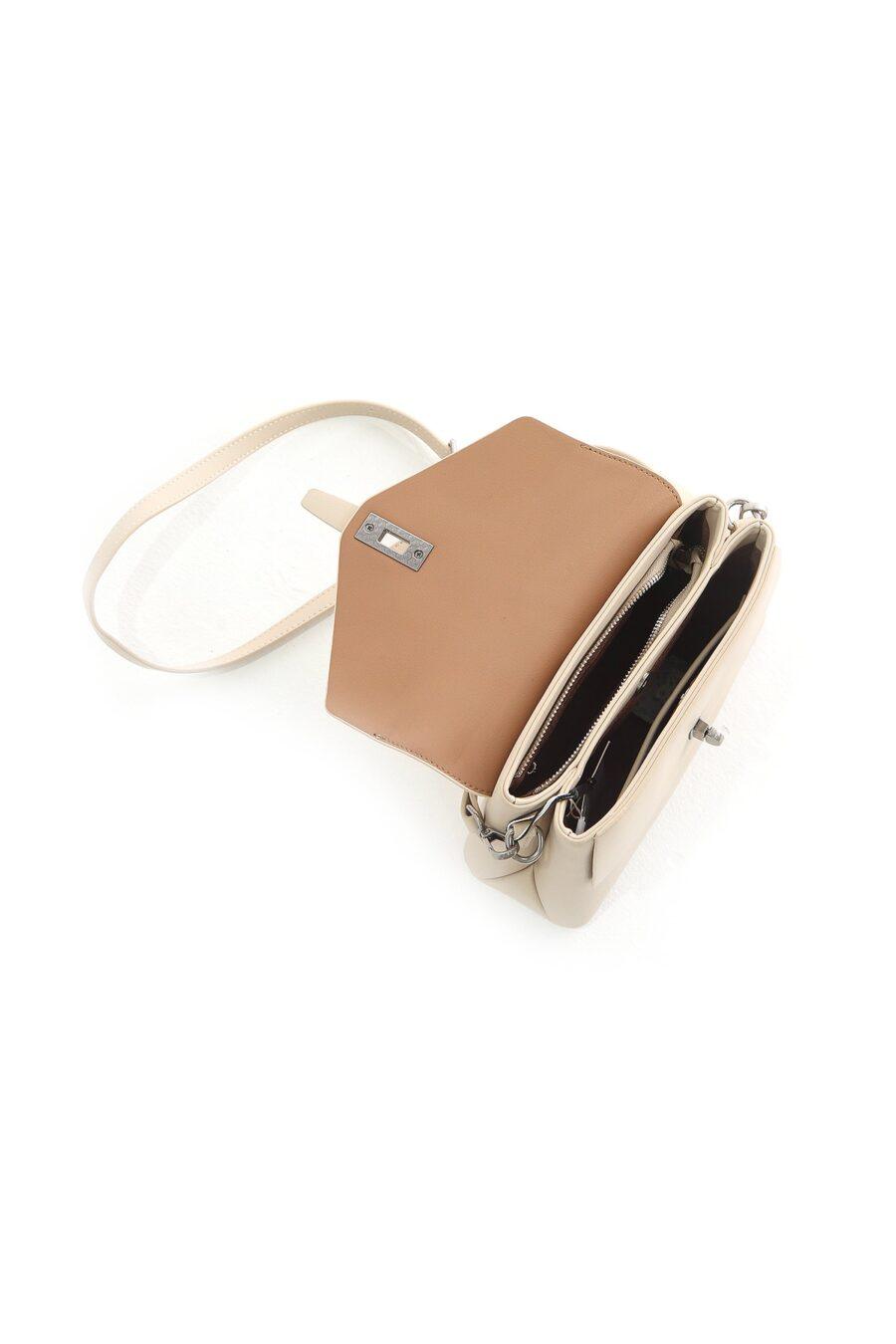 CREAM HANDBAG WITH DETACHABLE STRAP