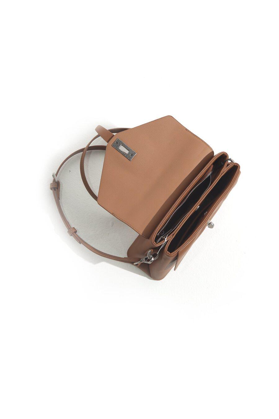 CARAMEL HANDBAG WITH DETACHABLE STRAP