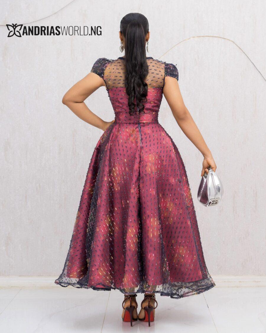 MULTICOLOR ORGANZA SKATER DRESS