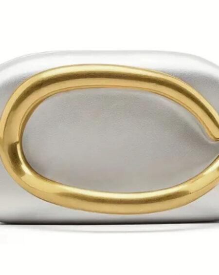 SILVER AND GOLD PURSE WITH DETACHABLE STRAP