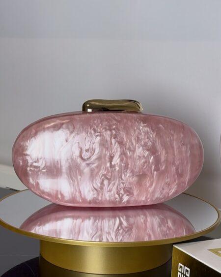 PEACH OVAL PEARL PURSE