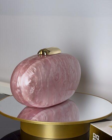 PEACH OVAL PEARL PURSE