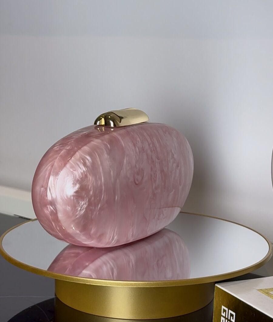 PEACH OVAL PEARL PURSE