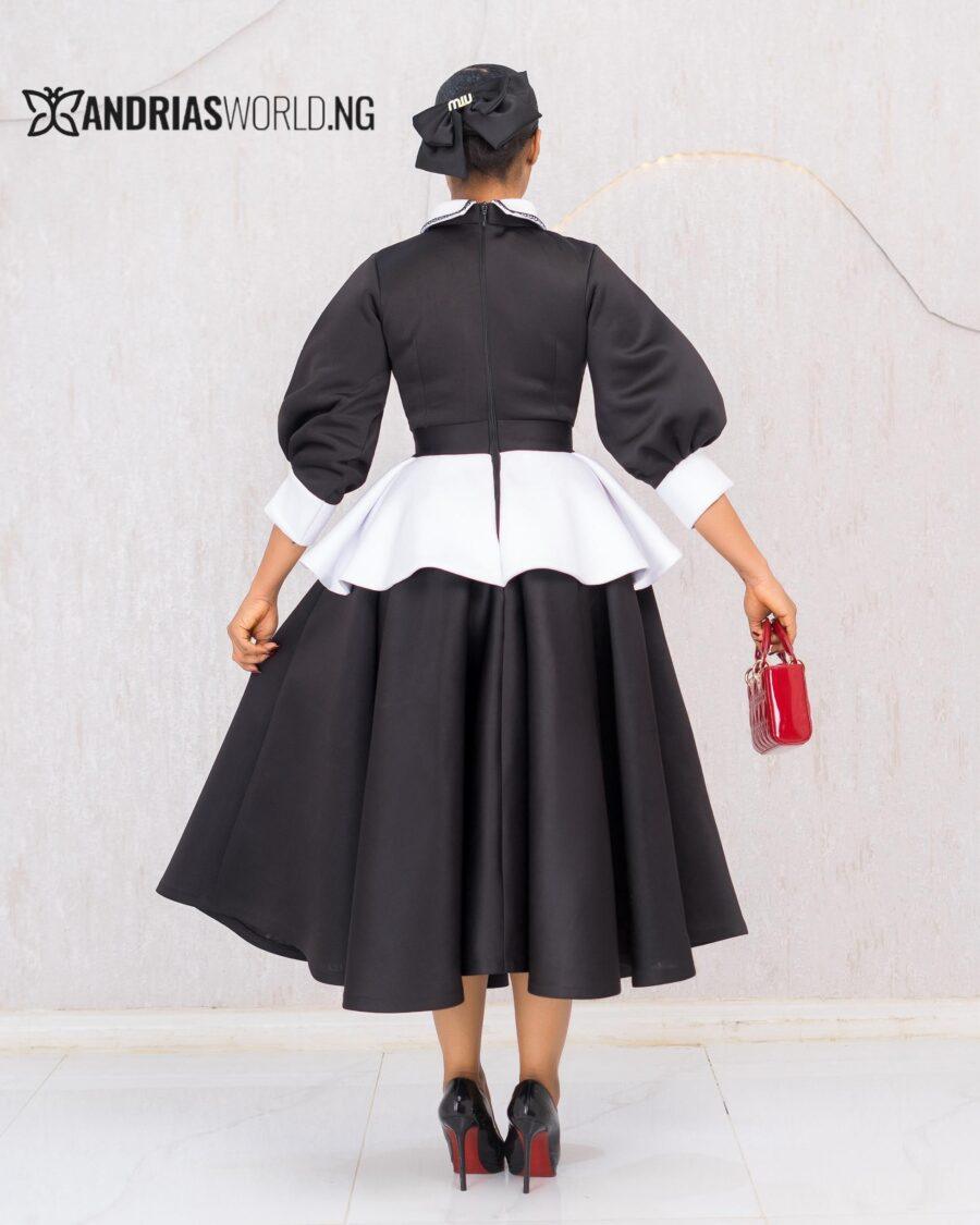 BLACK AND WHITE SCUBA DRESS