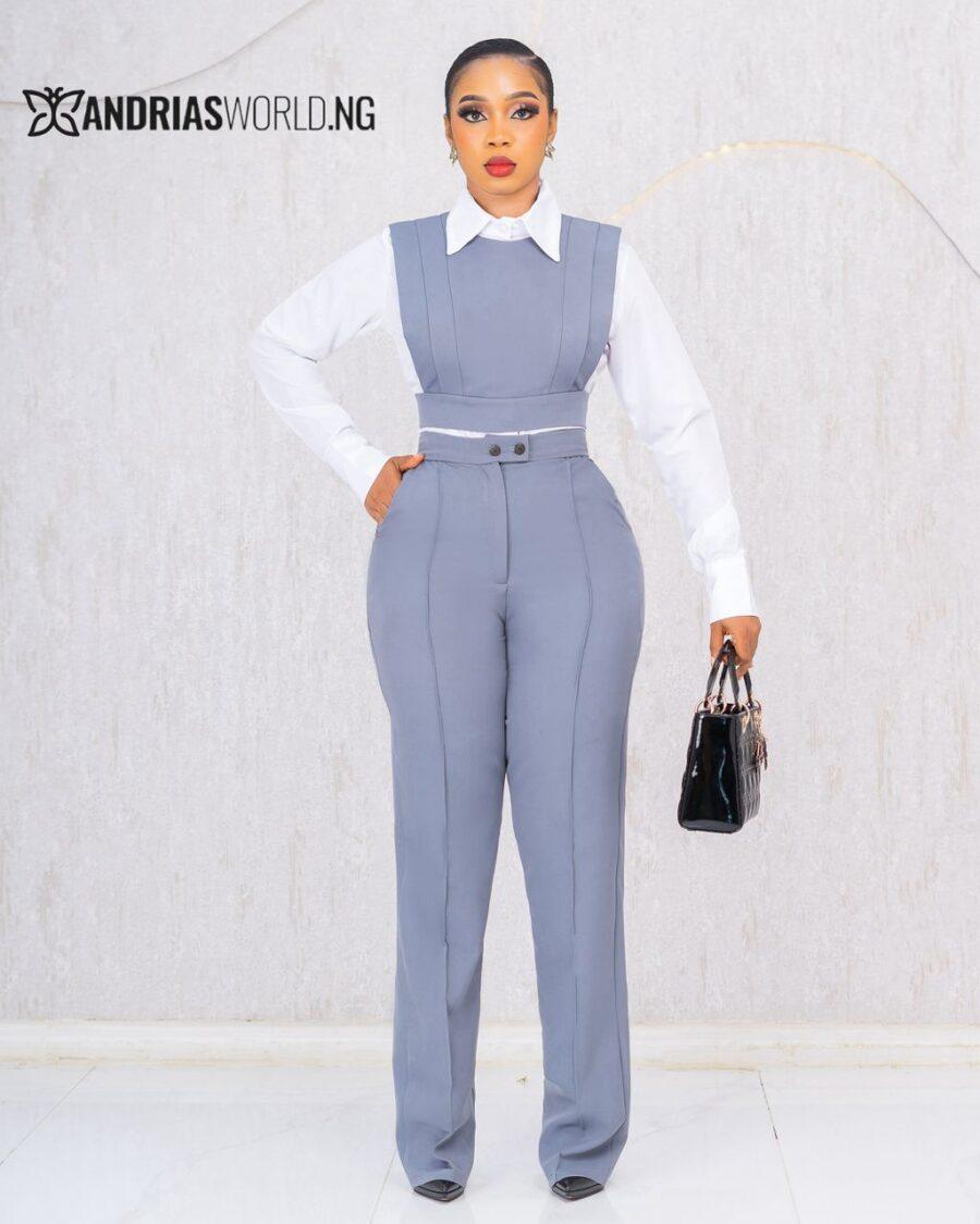 GREY THREE PIECE TROUSER SET