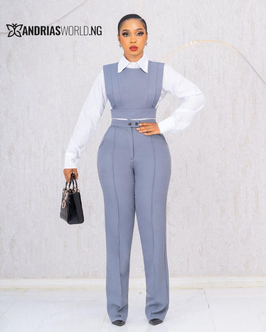 GREY THREE PIECE TROUSER SET