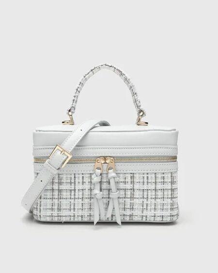 MINI TWEED PURSE WITH DETACHABLE STRAP