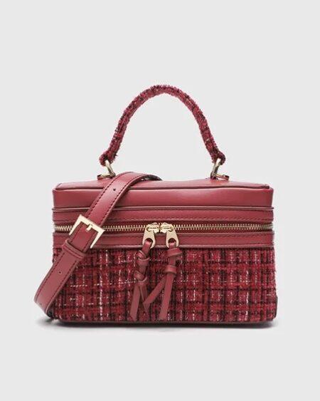 MINI TWEED PURSE WITH DETACHABLE STRAP