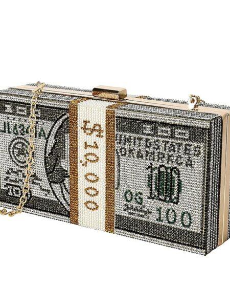 DOLLAR RHINESTONE CLUTCH