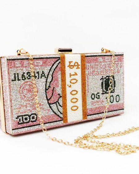DOLLAR RHINESTONE CLUTCH