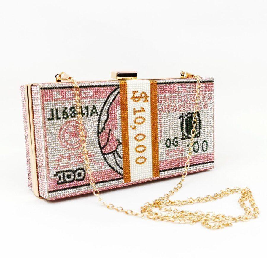 DOLLAR RHINESTONE CLUTCH