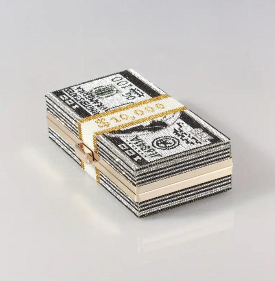 DOLLAR RHINESTONE CLUTCH