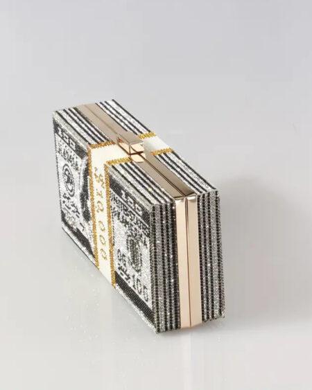 DOLLAR RHINESTONE CLUTCH