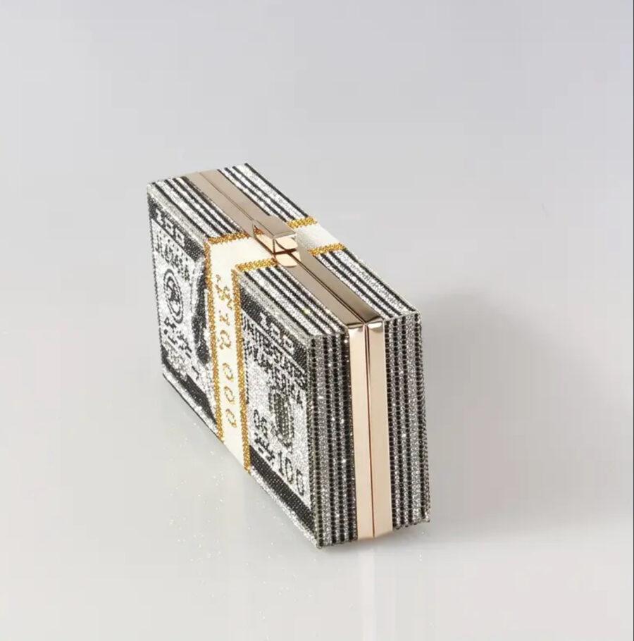 DOLLAR RHINESTONE CLUTCH