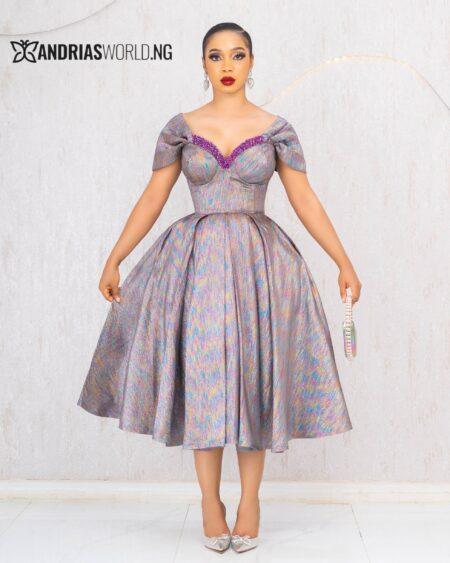 MULTI METALLIC BEADED CORSET DRESS