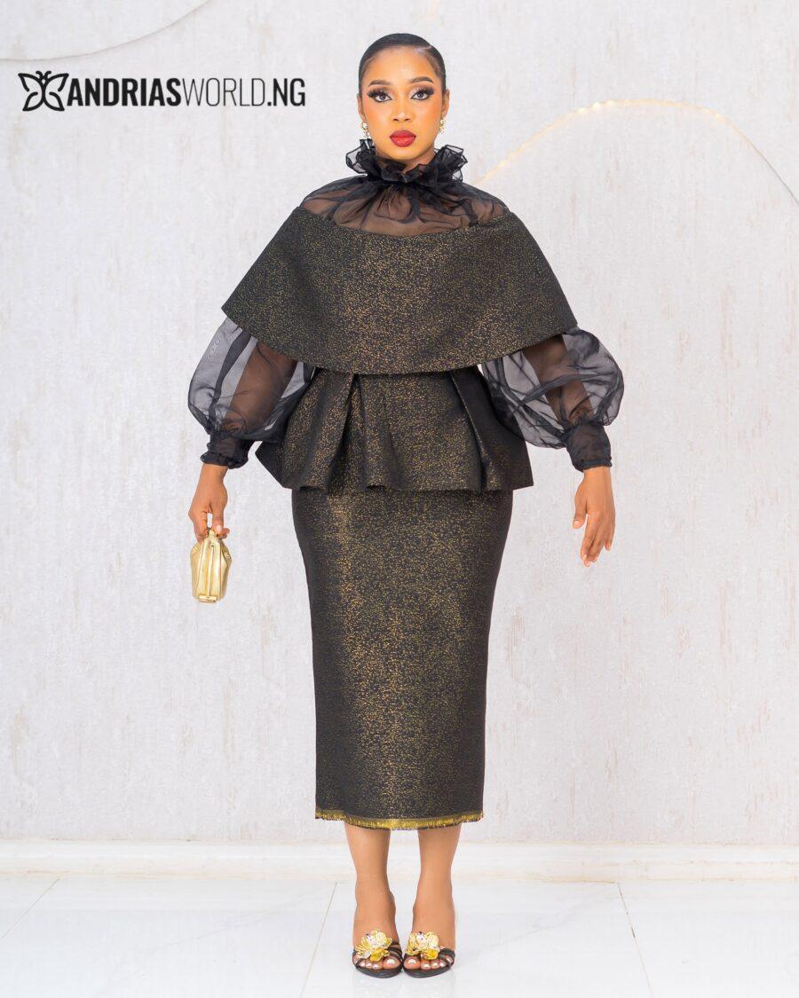 GOLD DAMASK SKIRT SET