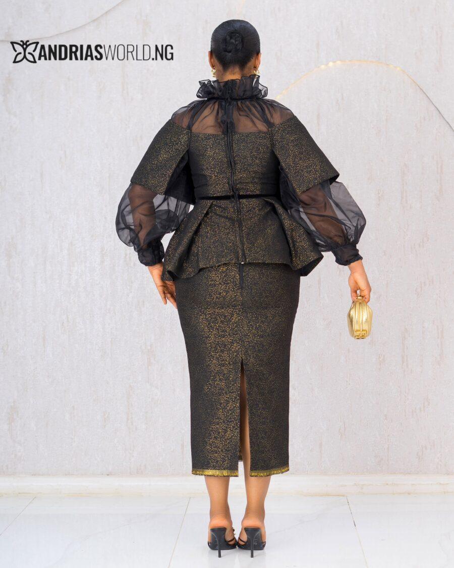 GOLD DAMASK SKIRT SET