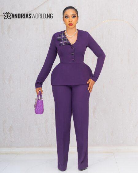 PURPLE BLAZER TROUSER SET