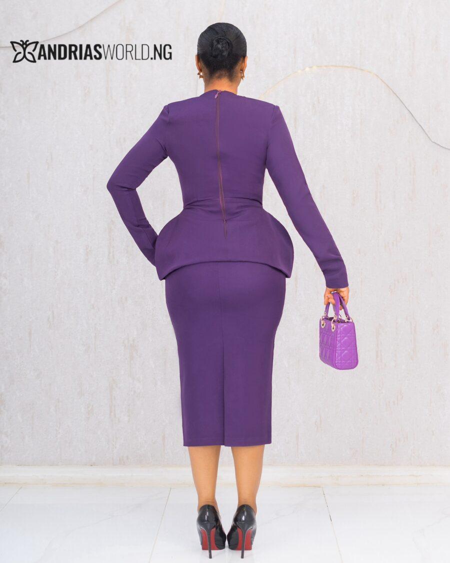 PURPLE BLAZER SKIRT SET