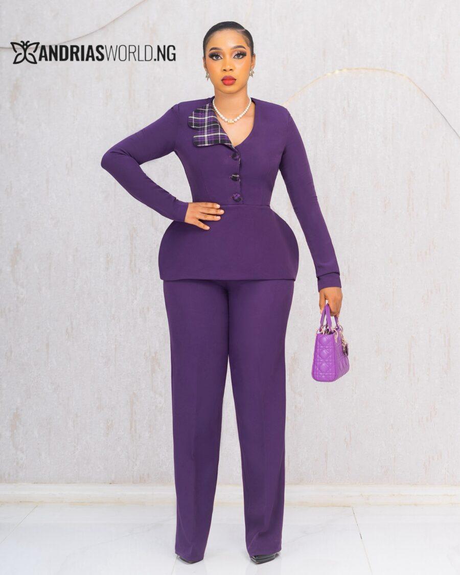 PURPLE BLAZER TROUSER SET