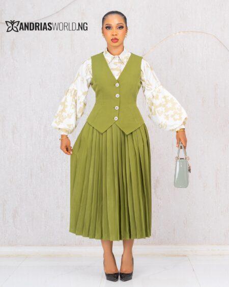 OLIVE THREE PIECE SKIRT SET