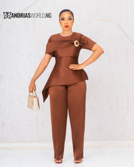 BROWN TWO PIECE TROUSER SET
