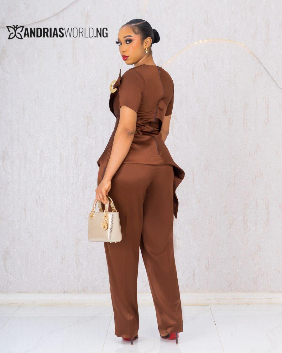 BROWN TWO PIECE TROUSER SET