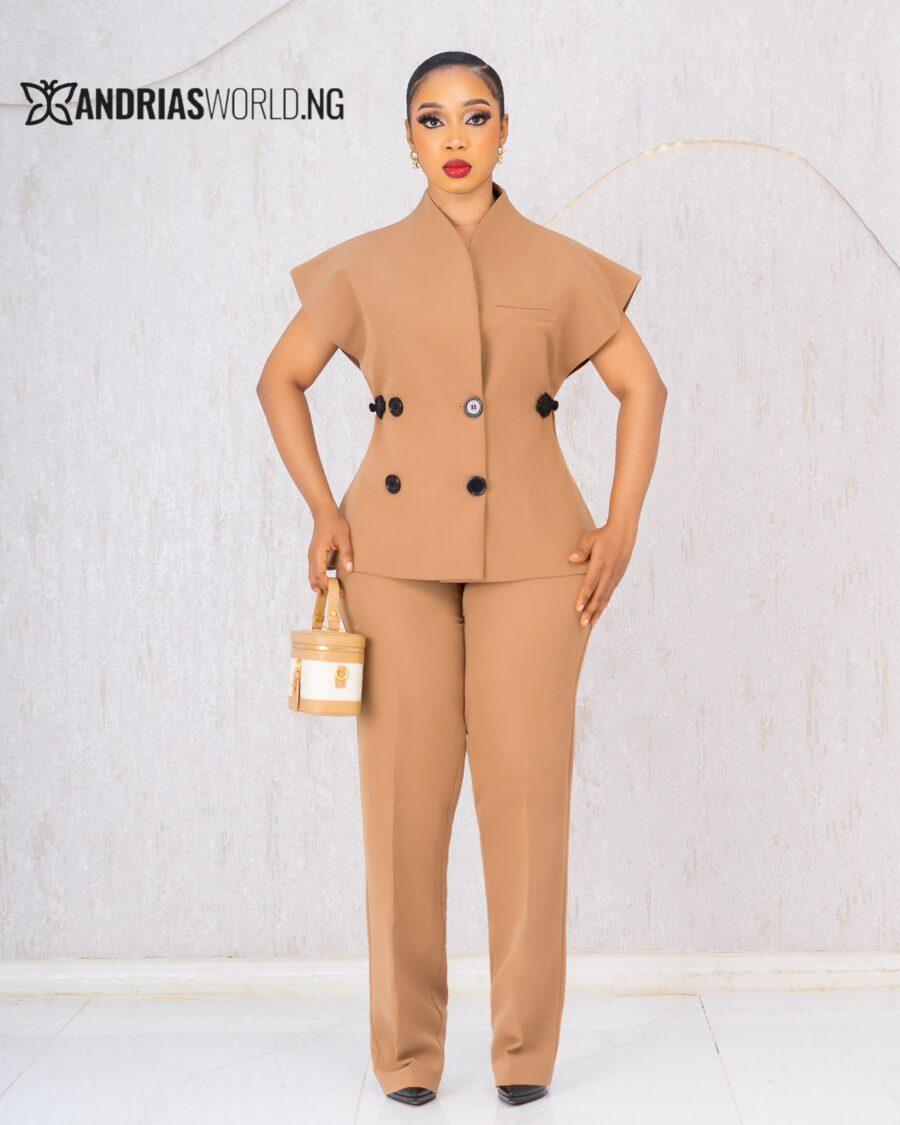 BROWN TWO PIECE TROUSER SET