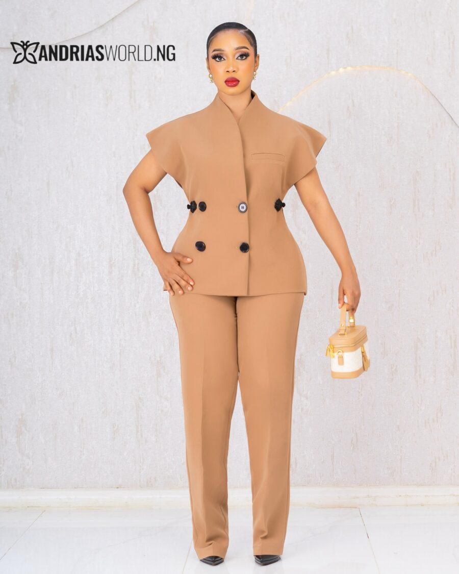 BROWN TWO PIECE TROUSER SET
