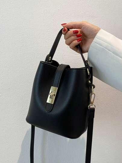 BLACK LEATHER MINI BAG