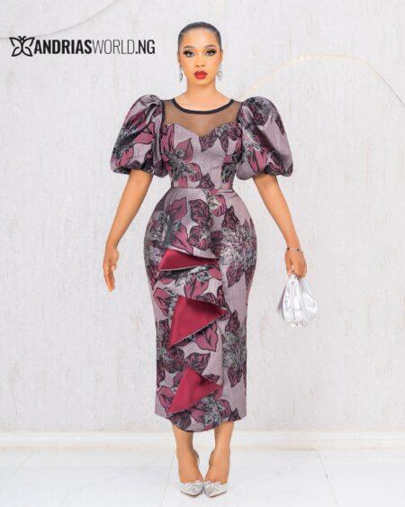 DAMASK FLORAL MIDI DRESS