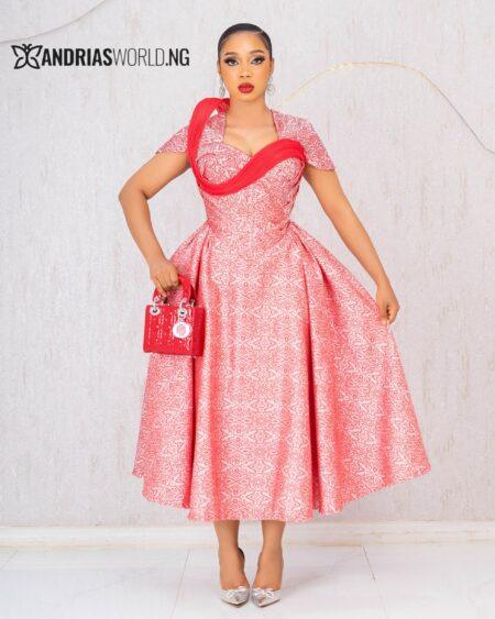 RED DAMASK CORSET DRESS