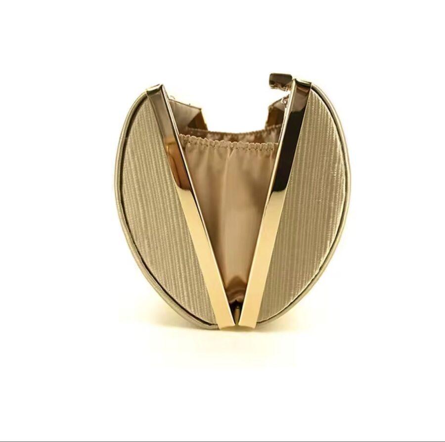 GOLD CLUTCH PURSE WITH DETACHABLE CHAIN