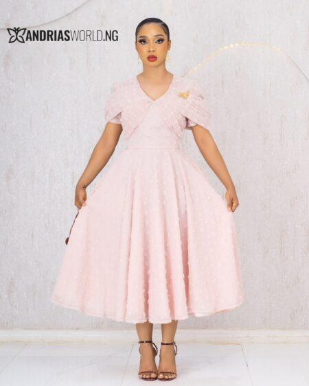 PEACH PETAL SKATER DRESS