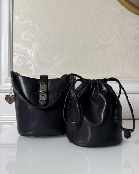 BLACK LEATHER MINI BAG