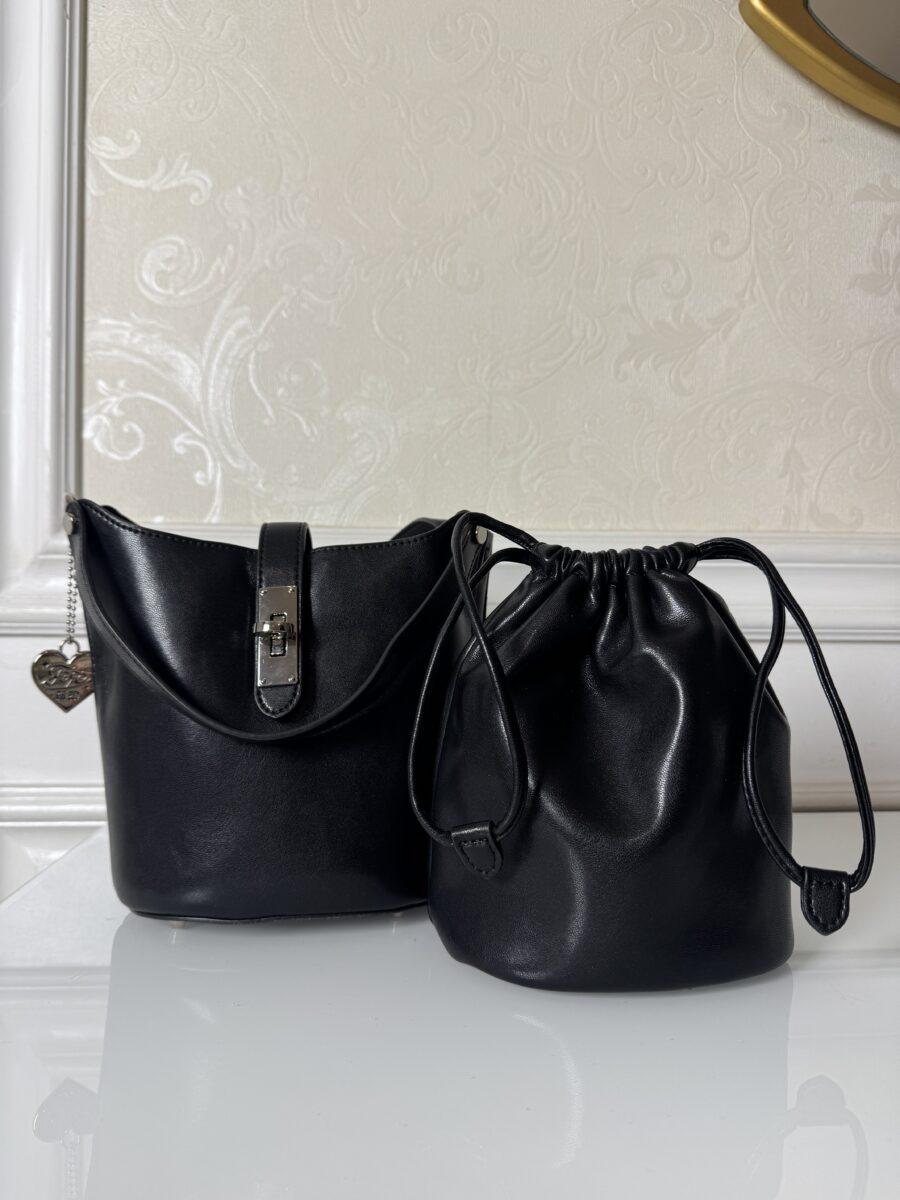 BLACK LEATHER MINI BAG