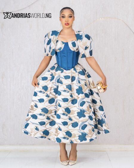 BLUE FLORAL DAMASK CORSET DRESS WITH DETACHABLE CAPE BLUE FLORAL DAMASK CORSET DRESS WITH DETACHABLE CAPE