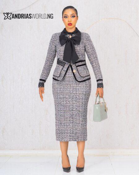 GREY AND BLACK TWEED SUIT