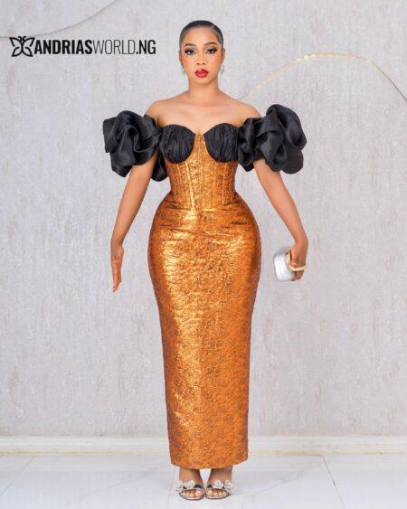 BRONZE AND BLACK CORSET DRESS BRONZE AND BLACK CORSET DRESS