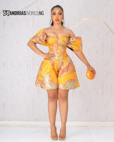MUSTARD DAMASK CORSET TOP AND CULOTTES SHORTS SET