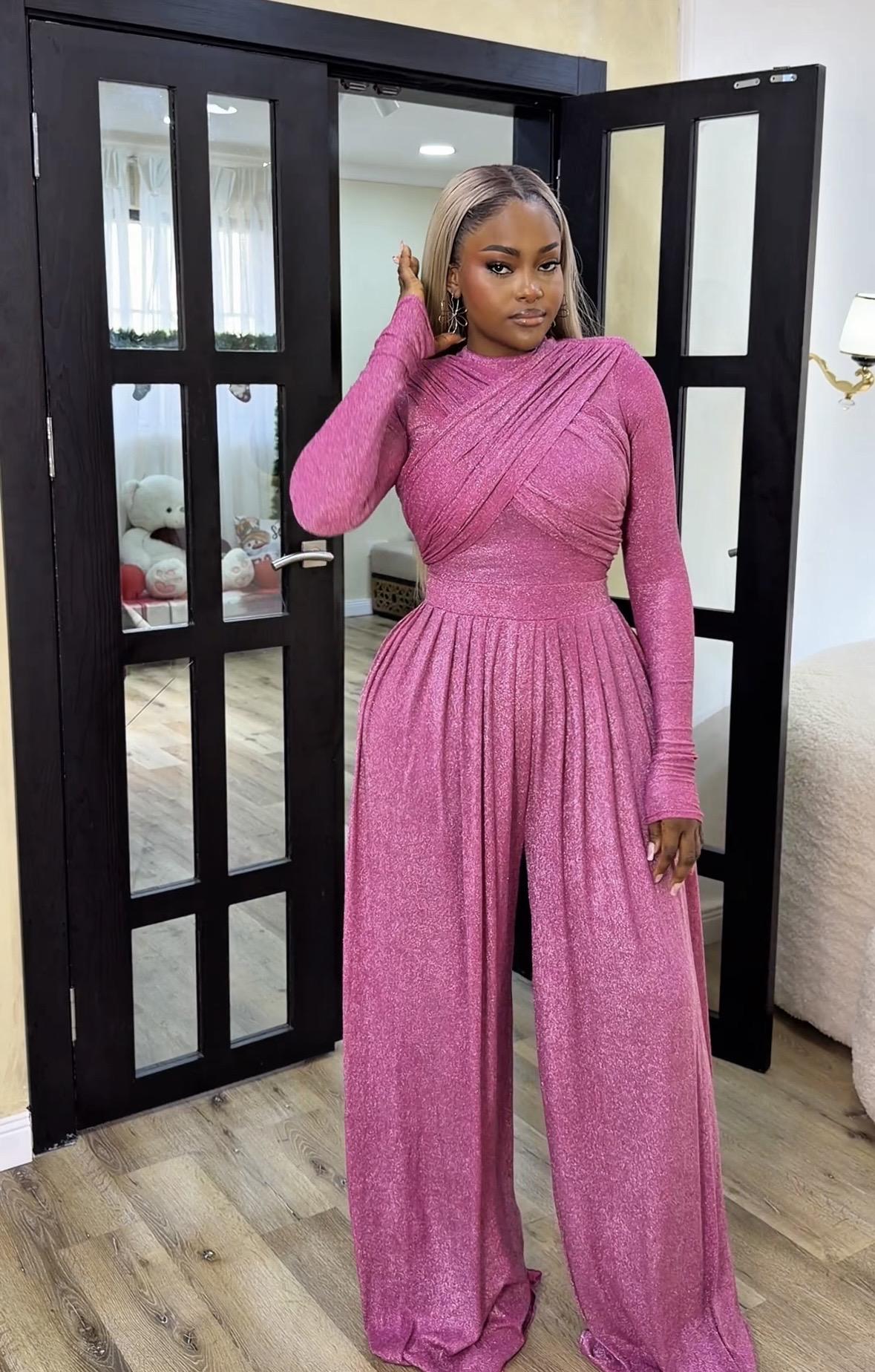 PINK SHIMMER JUMPSUIT PINK SHIMMER JUMPSUIT