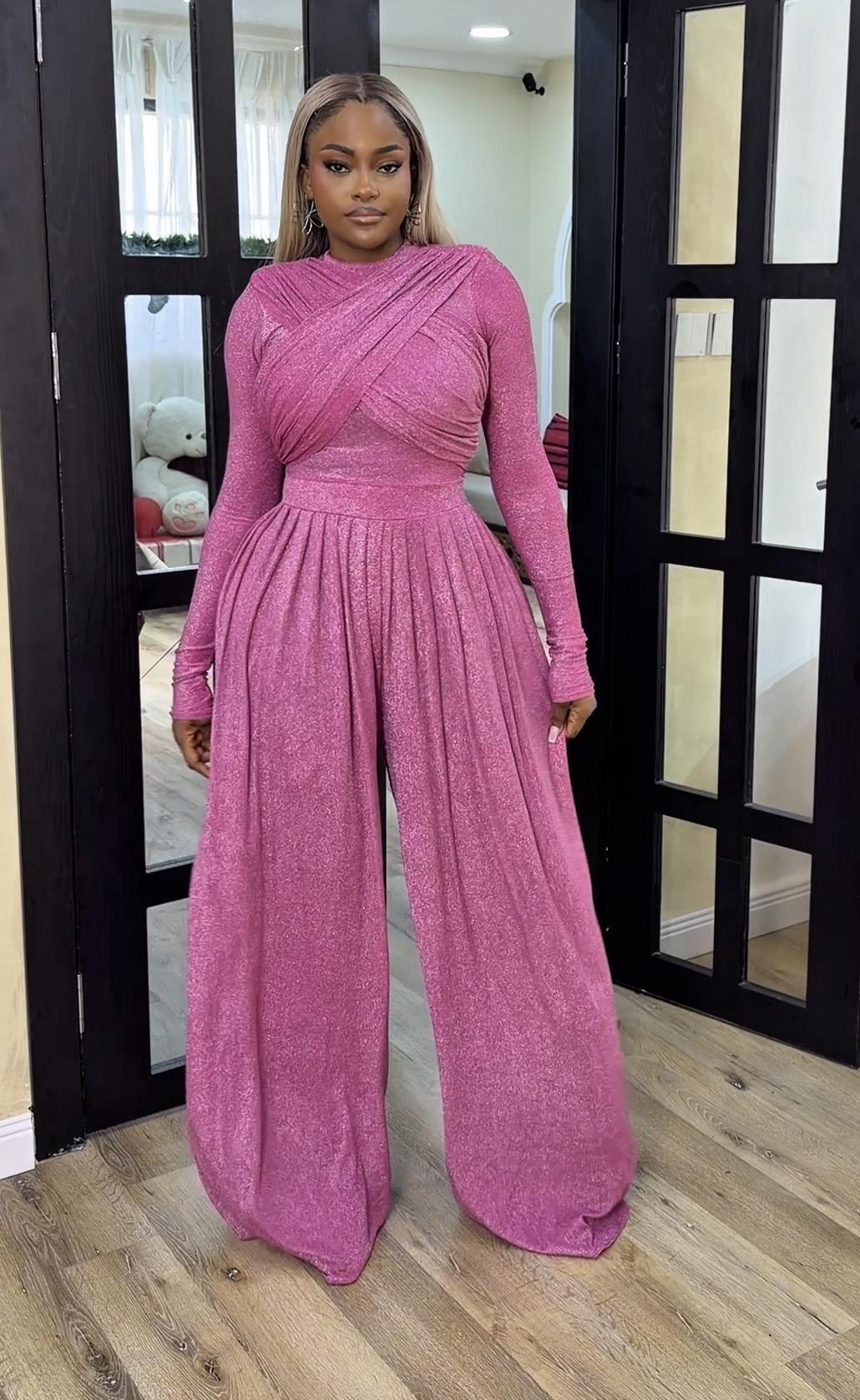 PINK SHIMMER JUMPSUIT PINK SHIMMER JUMPSUIT